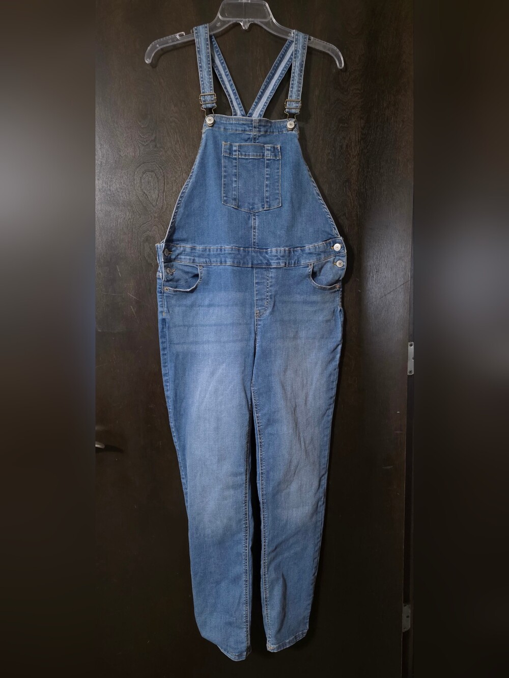 Thereabouts Classic Blue Denim Kids Plus 20.5 Women's Size S/M Overalls Stretch